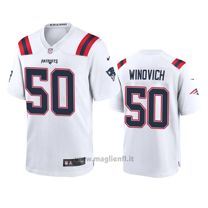Maglia NFL Game New England Patriots Chase Winovich 2020 Bianco